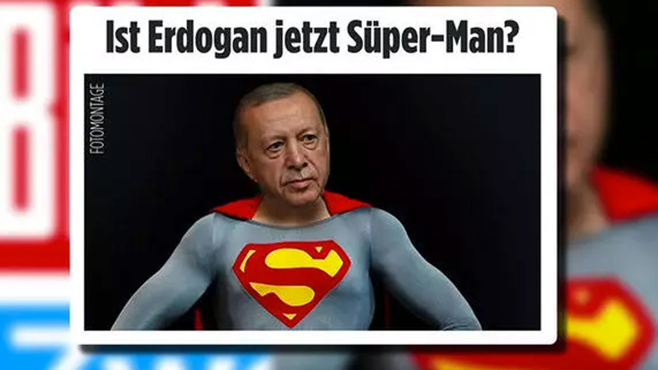Alman Bild gazetesinden Süpermen'li Erdoğan manşeti