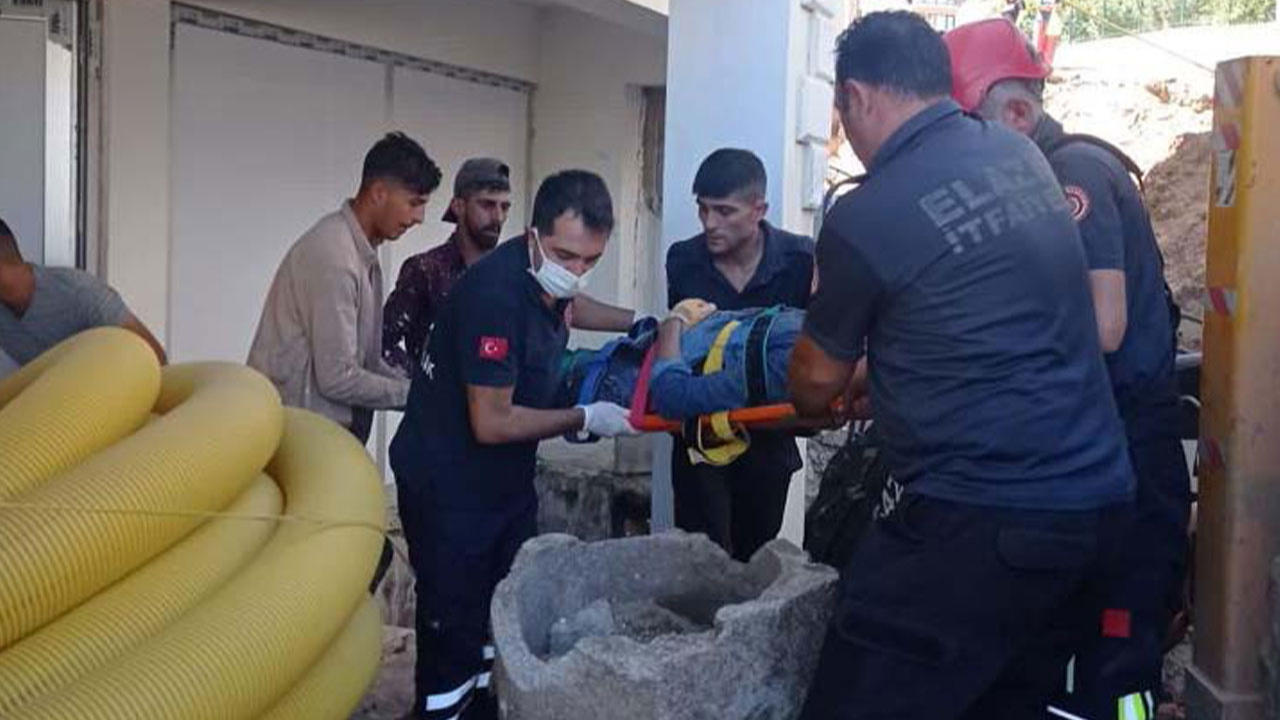 Elazığ'da kayan toprağın altında kalan işçi kurtarıldı!