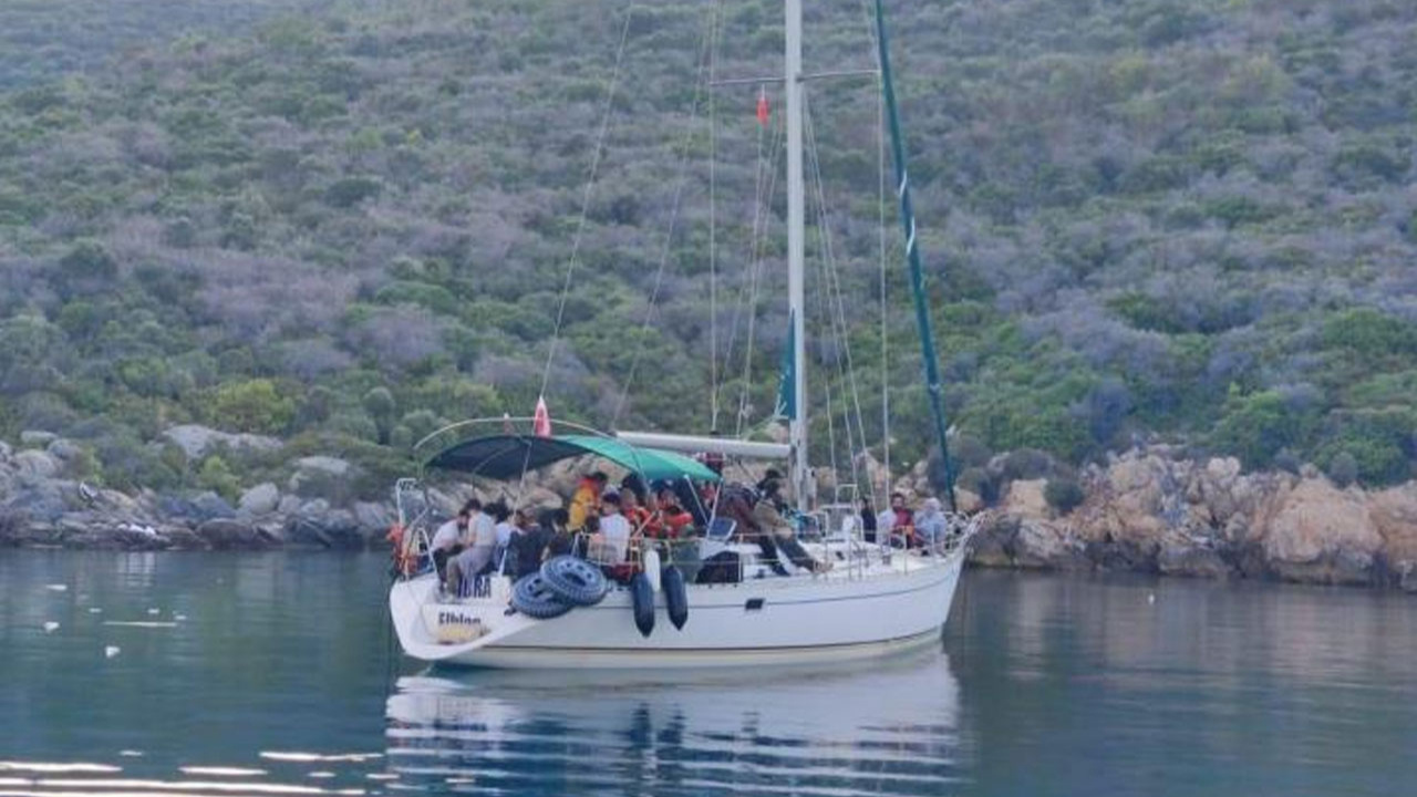 Bodrum'da yelkenli teknede 69 göçmen yakalandı!