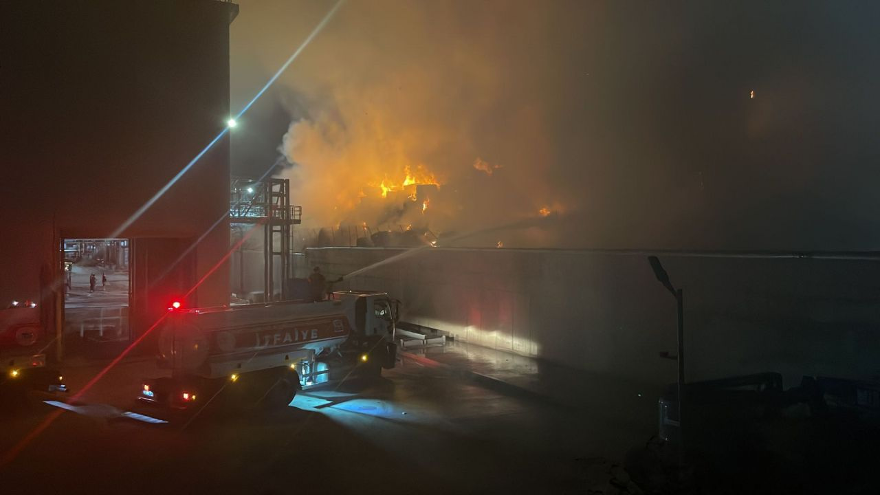 Tekirdağ'da kağıt fabrikası alev alev yanıyor!