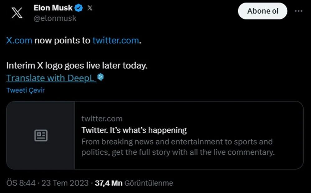 Elon Musk Twitter'ın ismini logosunu değiştirdi! İşte Twitter'ın yeni ismi ve yeni logosu