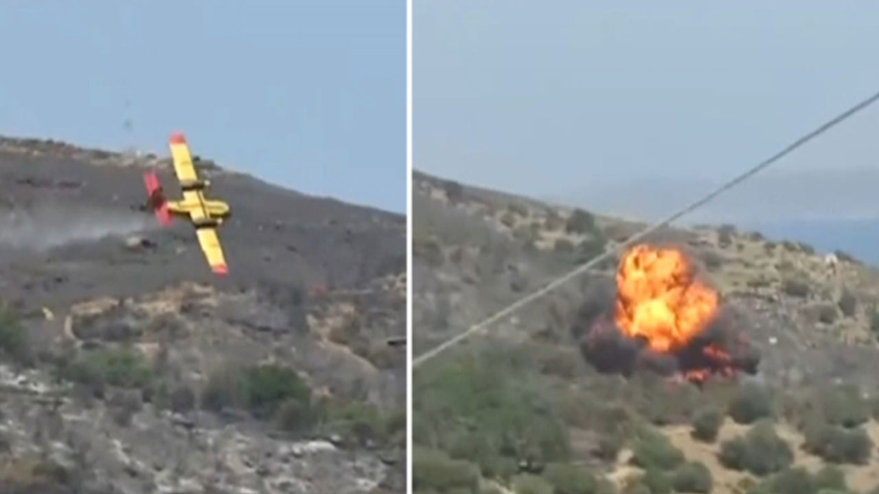Yunanistan'da düşen yangın söndürme uçağındaki 2 pilot hayatını kaybetti