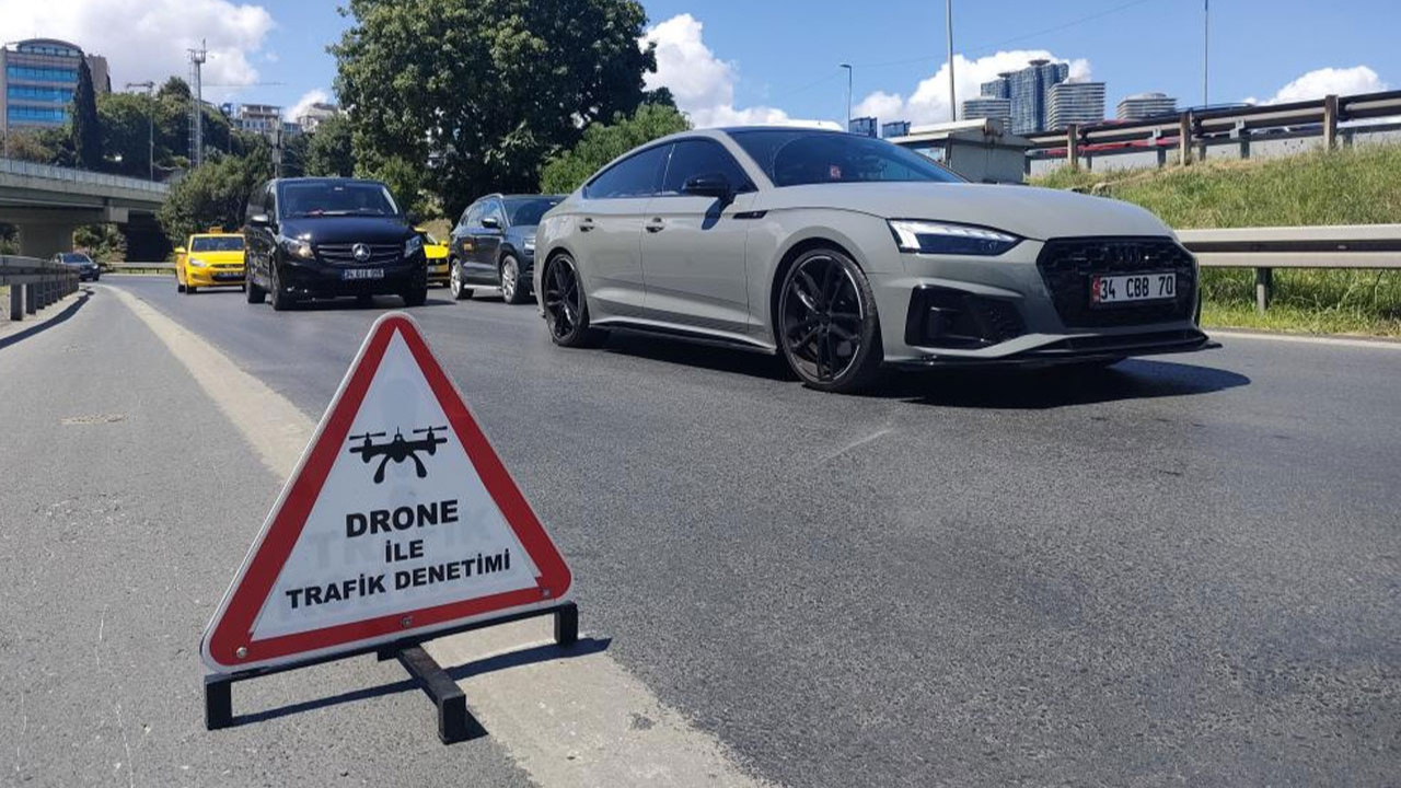 İstanbul'da dron destekli trafik denetimi: Kemer takmayan sürücülere ceza yağdı!