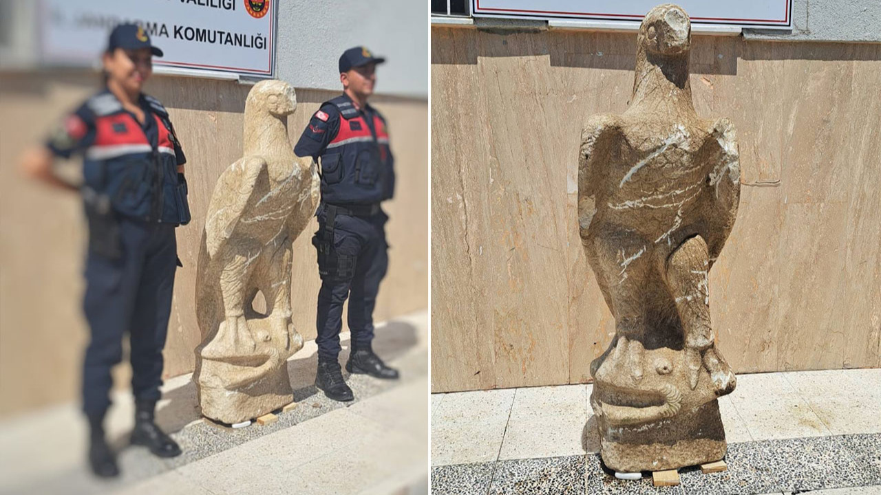 Yozgat'ta tarihi eser operasyonu: 1,5 metrelik kartal heykeli ele geçirildi!