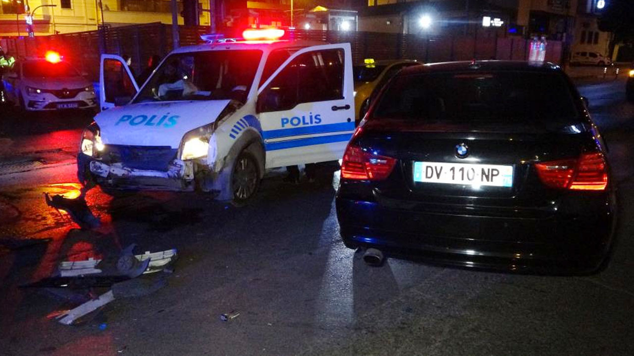 Polis aracı ile otomobil çarpıştı: 1’i polis 2 yaralı