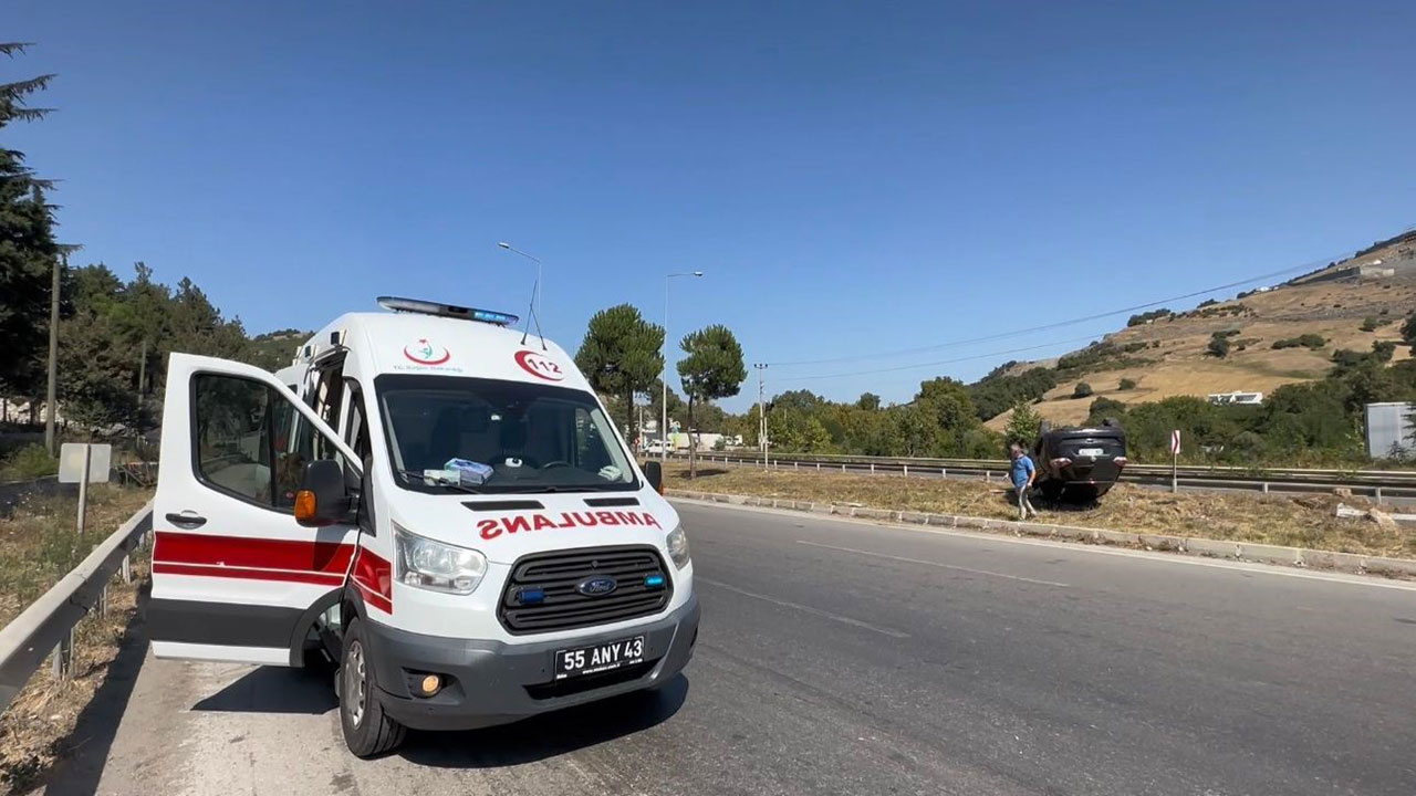 Samsun'da gurbetçi ailenin otomobili takla attı: 4 yaralı