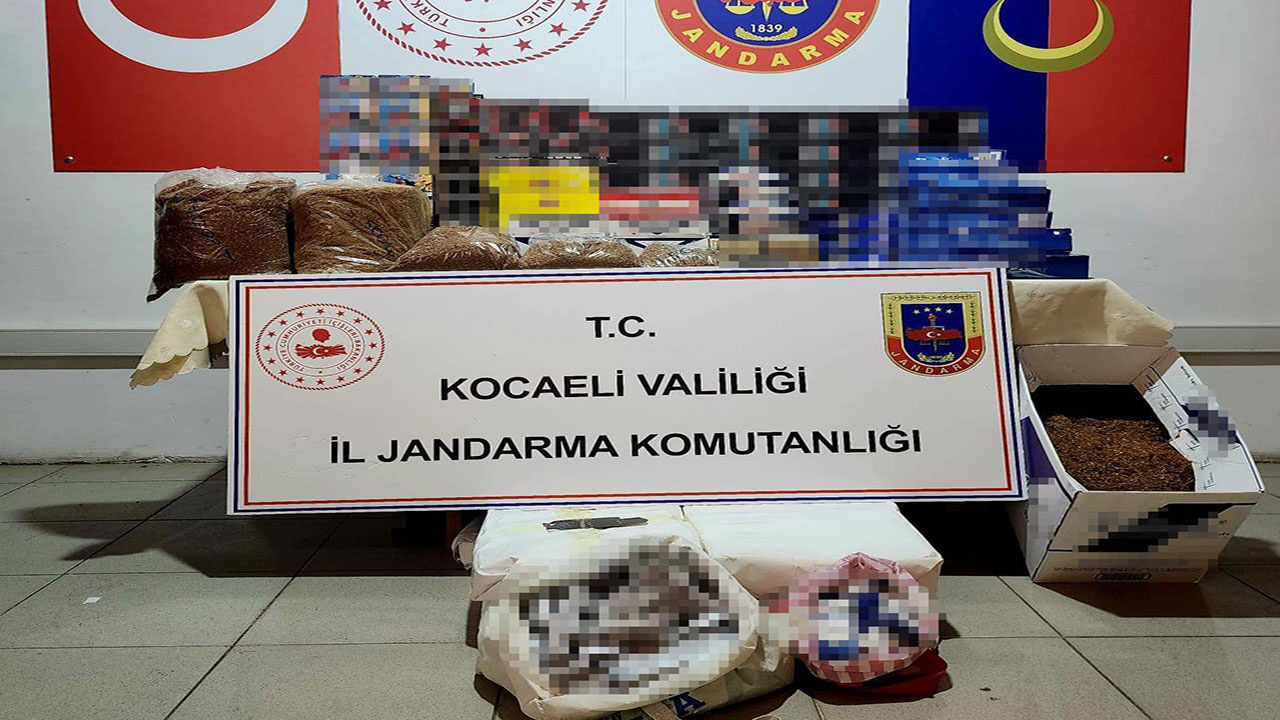 Kocaeli'nde jandarma ekiplerinden makaron operasyonu! 7 bin 180 dolu ve boş makaron ele geçirildi