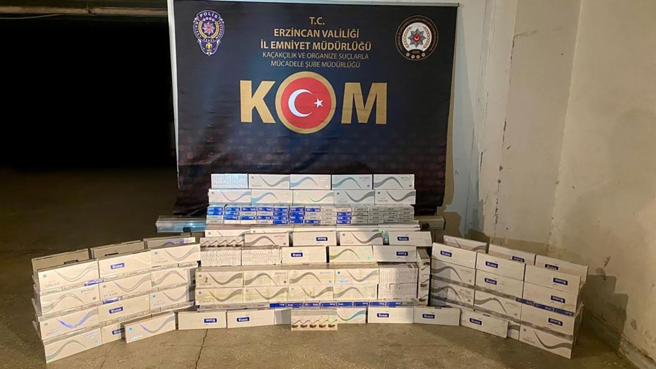 Erzincan'da polis ekiplerinden kaçak sigara operasyonu!