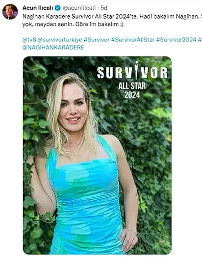 Acun Ilıcalı asıl bombayı şimdi patlattı! Survivor All Star 2024'ün 7'nci yarışmacısı bakın kim oldu