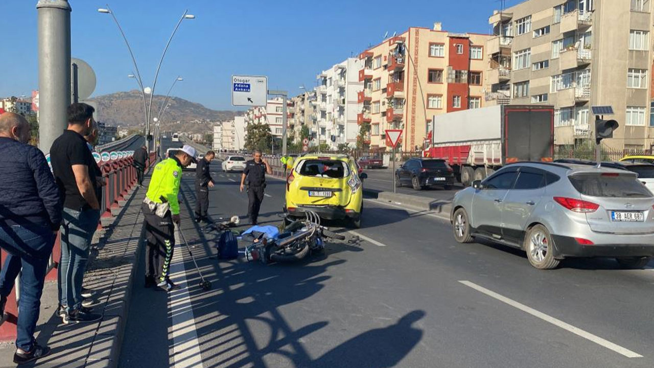 Kayseri'de motosiklet taksiye arkadan çarptı: 1 ölü, 1 ağır yaralı!