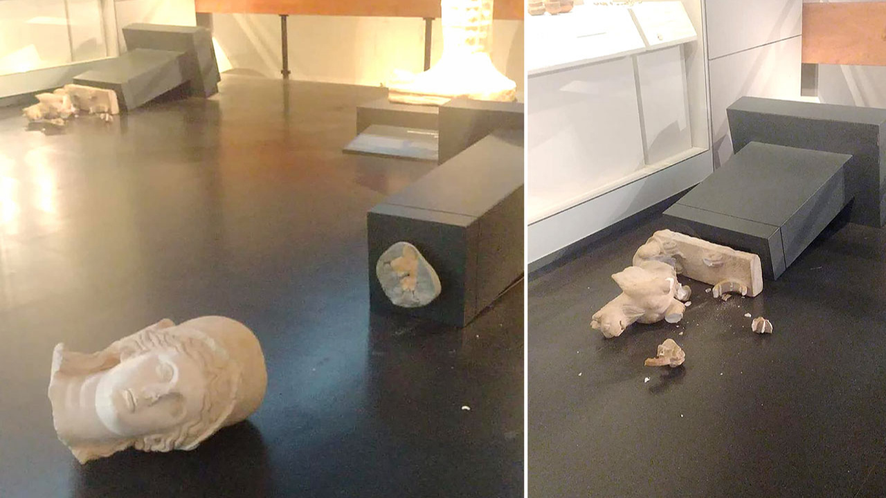 ABD'li turist "Tevrat'a aykırı" dedi, müzedeki heykelleri kırdı!