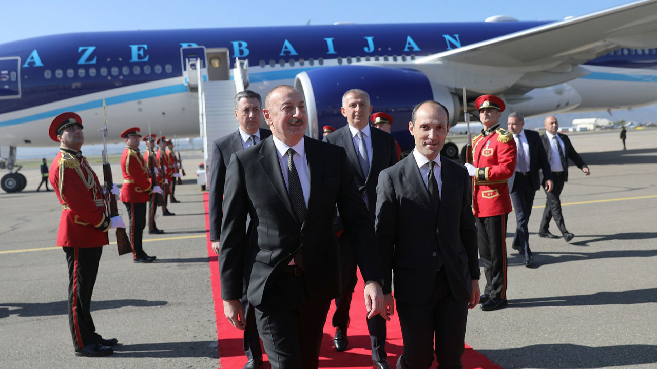 Azerbaycan Cumhurbaşkanı İlham Aliyev Gürcistan'da
