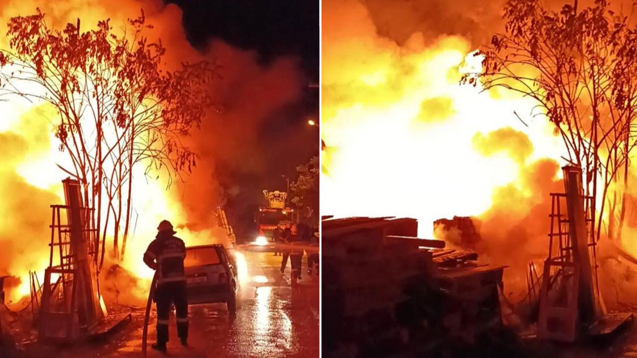 Burdur'da odun deposunda yangın çıktı: 30 ton tahta ve 1 otomobil yandı!