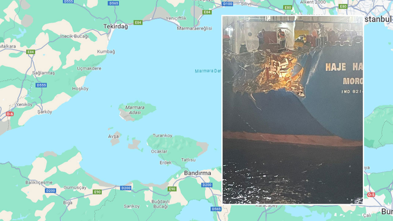 Marmara Adası açıklarında iki gemi çarpıştı!