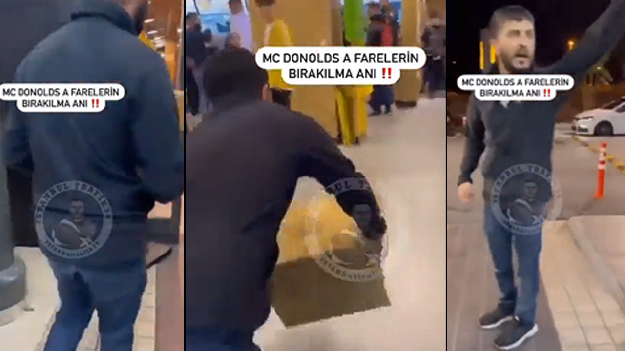 Görüntüler İstanbul'dan! Mc Donald's şubesinde "Fare" ile protesto: "Müslümanların etlerini değil, alın bu fareleri yiyin"