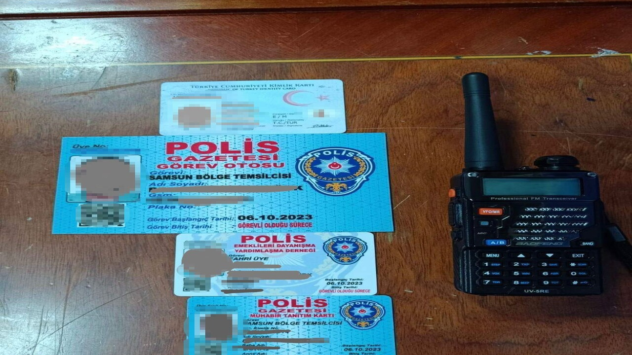 Samsun'da polis amblemli sahte basın kartı ile yakalanan şahıs gözaltına alındı