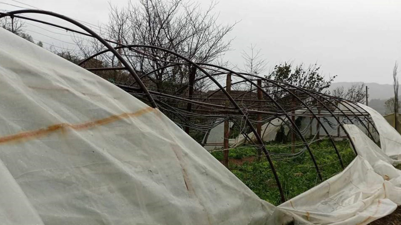 Kastamonu'da fırtına sebebiyle seralarda büyük hasar meydana geldi