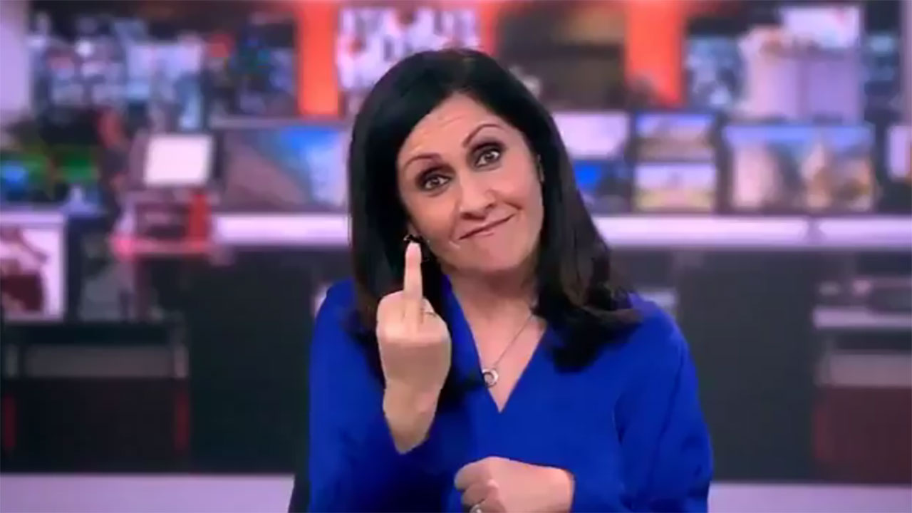 BBC sunucusu, canlı yayına orta parmağını göstererek girdi! O anlar sosyal medyada viral oldu
