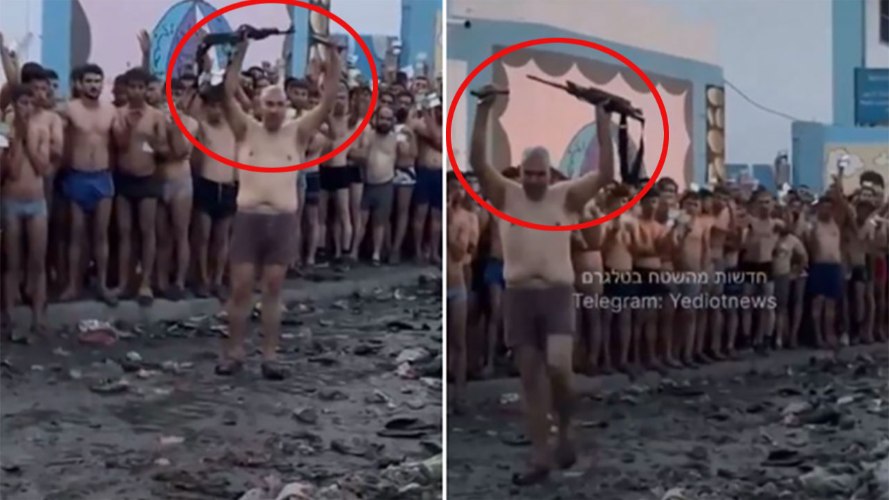 İsrail üçkağıdı! 'Hamas silah bırakıyor' diye çıplak Fiistinlileri oynattılar! Silah bir videoda sağ, diğerinde sol elde