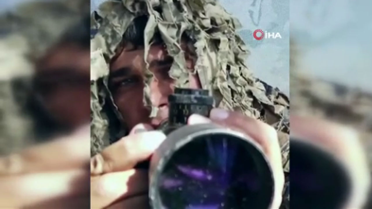 Keskin nişancı Türk askeri bin metreden hedefi 12'den vurdu görüntüler sosyal medyada viral oldu