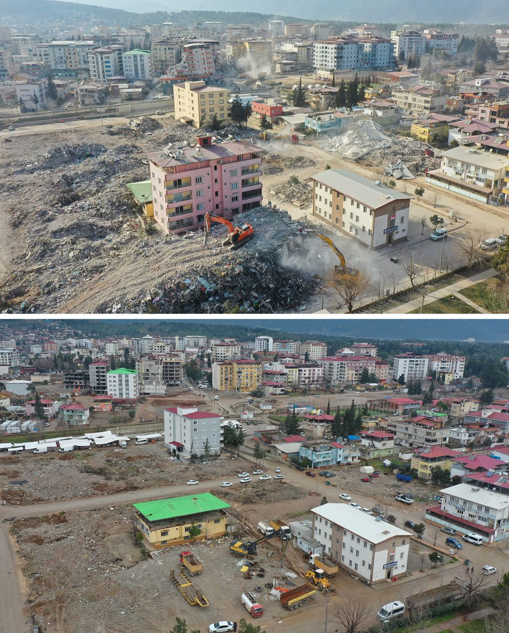 Afetin 1. yılında Nurdağı ve İslahiye! Binalar yerle bir oldu geride boş meydanlar kaldı