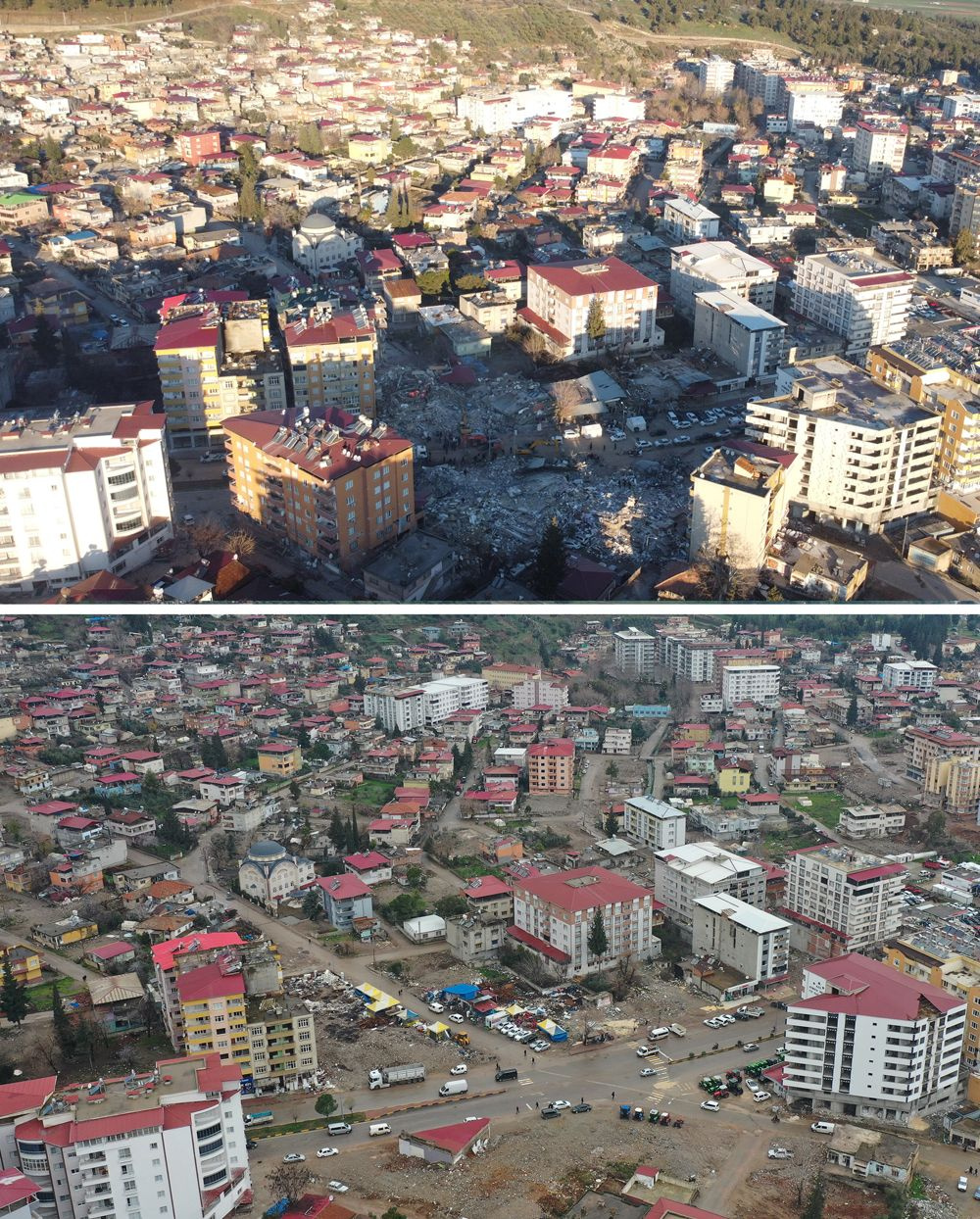 Afetin 1. yılında Nurdağı ve İslahiye! Binalar yerle bir oldu geride boş meydanlar kaldı