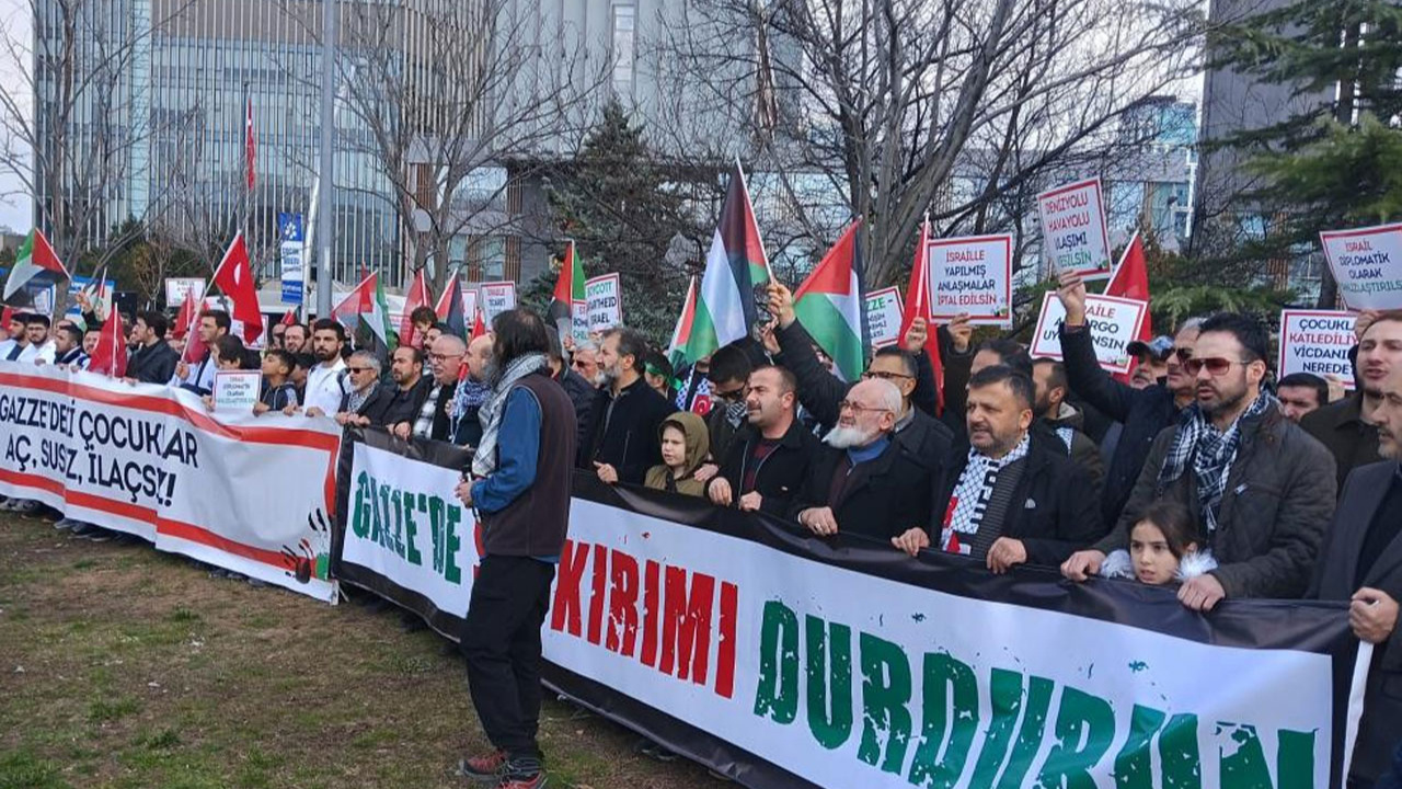 ABD Ankara Büyükelçiliği önünde İsrail’e protesto!