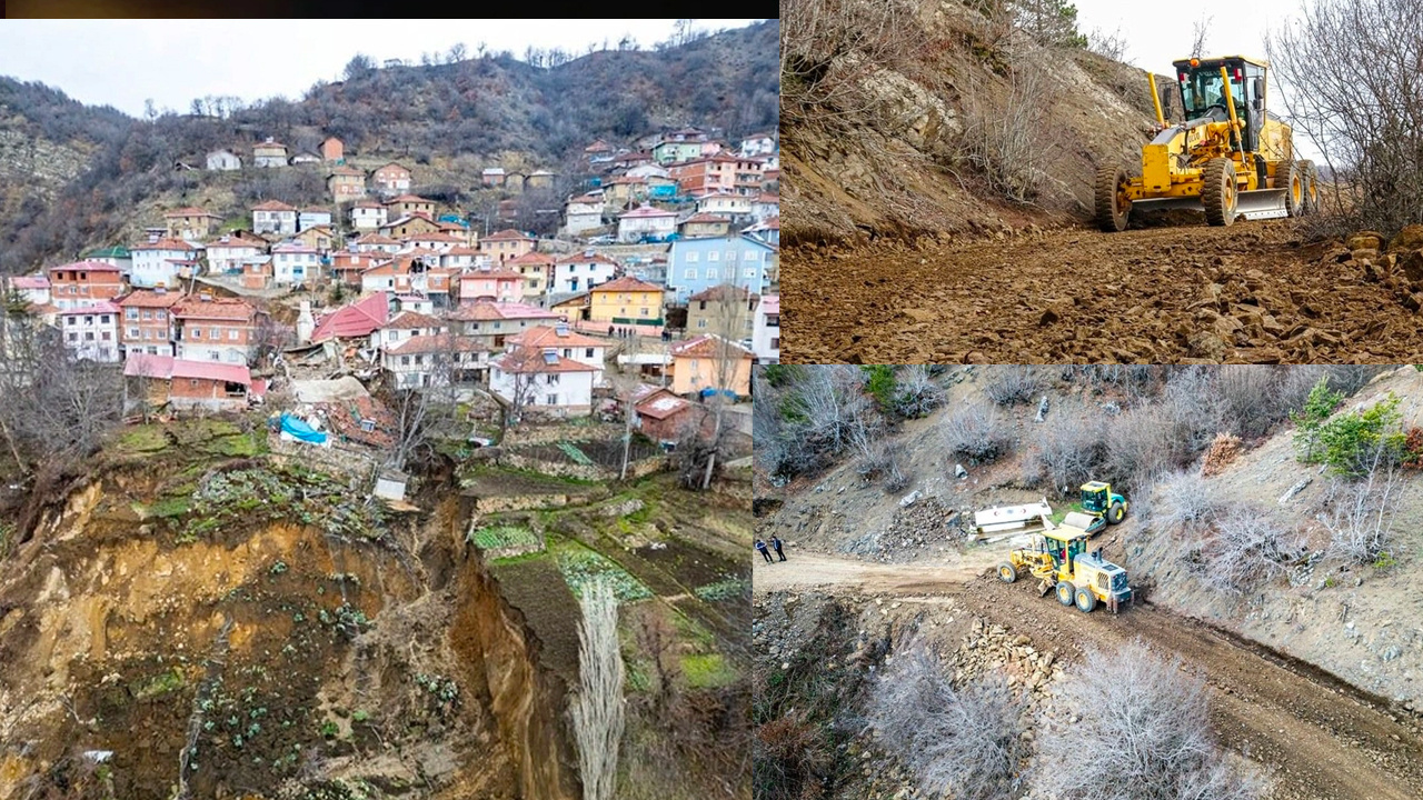 Tokat'ta heyelan köyü ortadan ikiye böldü