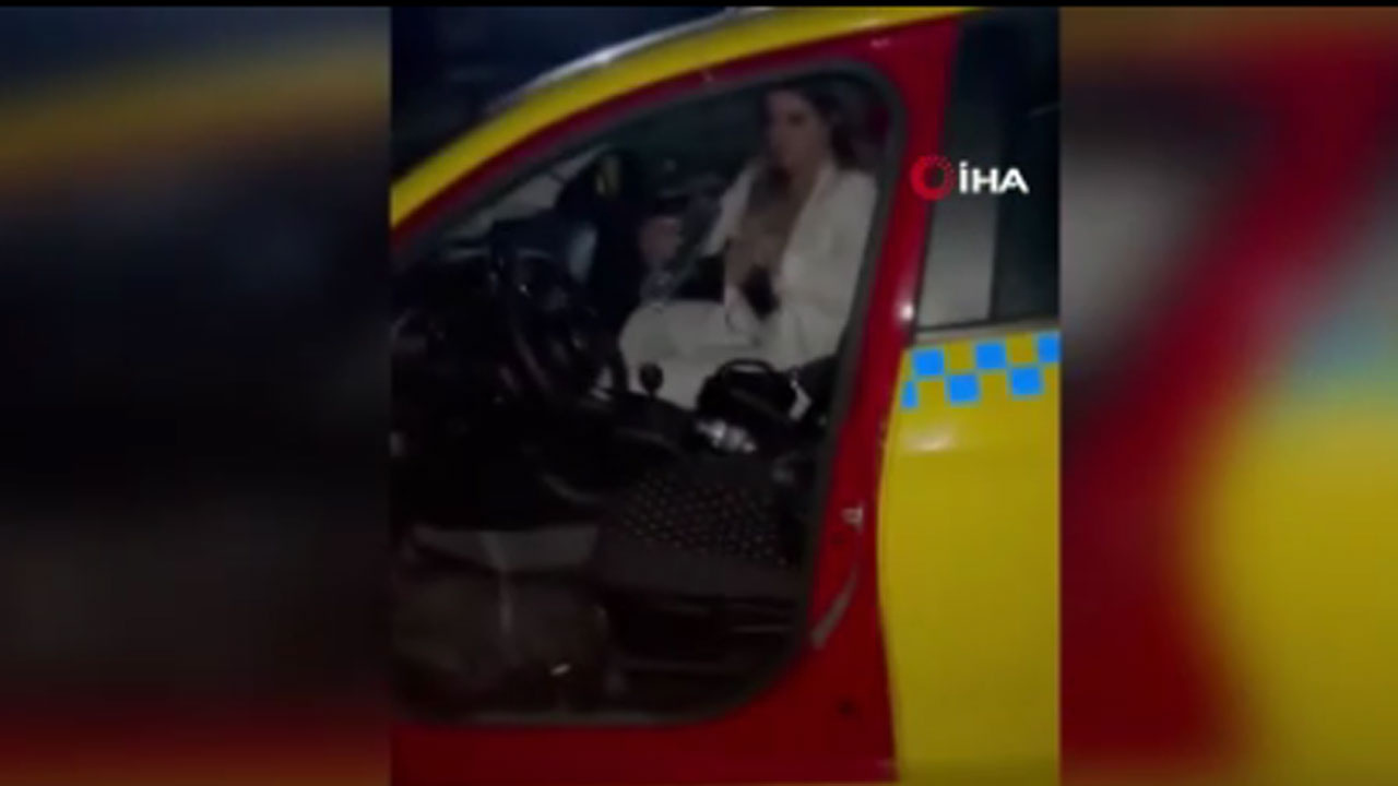 Kadın yolcu taksiciye dehşeti yaşattı kadın polisin de saçlarını yoldu
