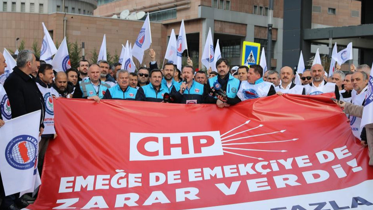 CHP başvurdu AYM iptal etti aylıklar 345 lira düştü memur isyan etti CHP'ye siyah çelenk