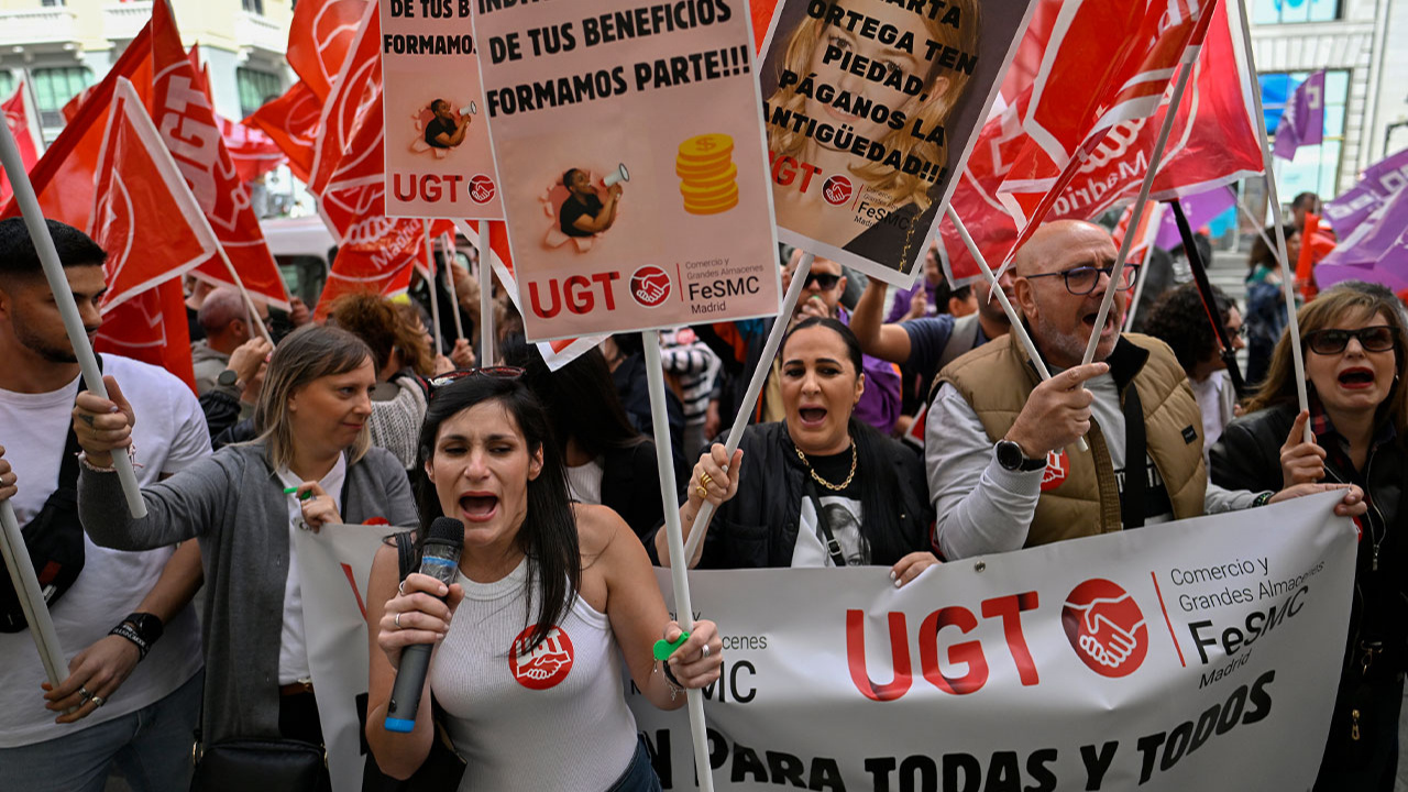 İspanyol tekstil devi İnditex'in mağaza çalışanları eylem yaptı