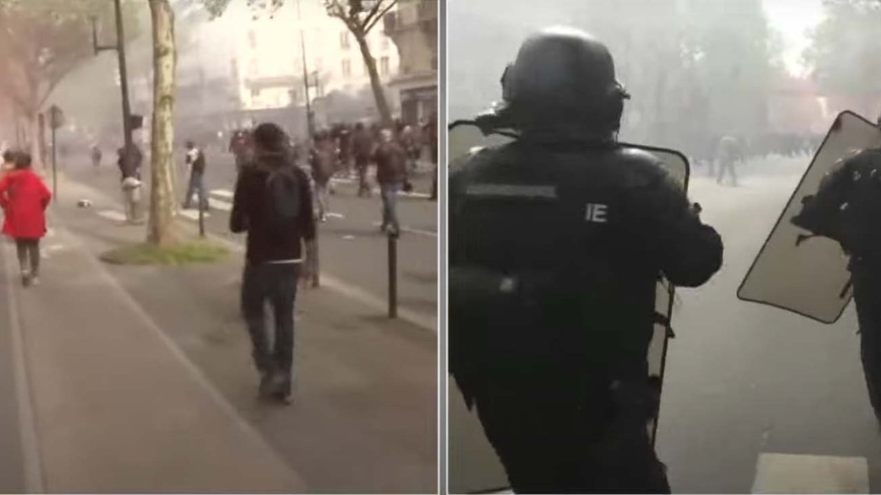Fransa karıştı! 1 Mayıs kutlamalarında polis ile göstericiler çatıştı