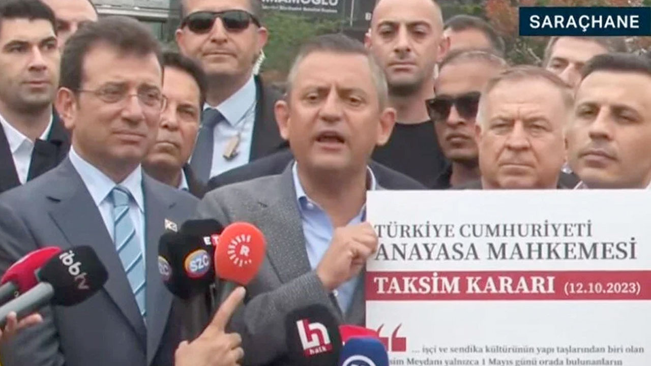 Taksim için Saraçhane'ye gelen Özgür Özel'den açıklama