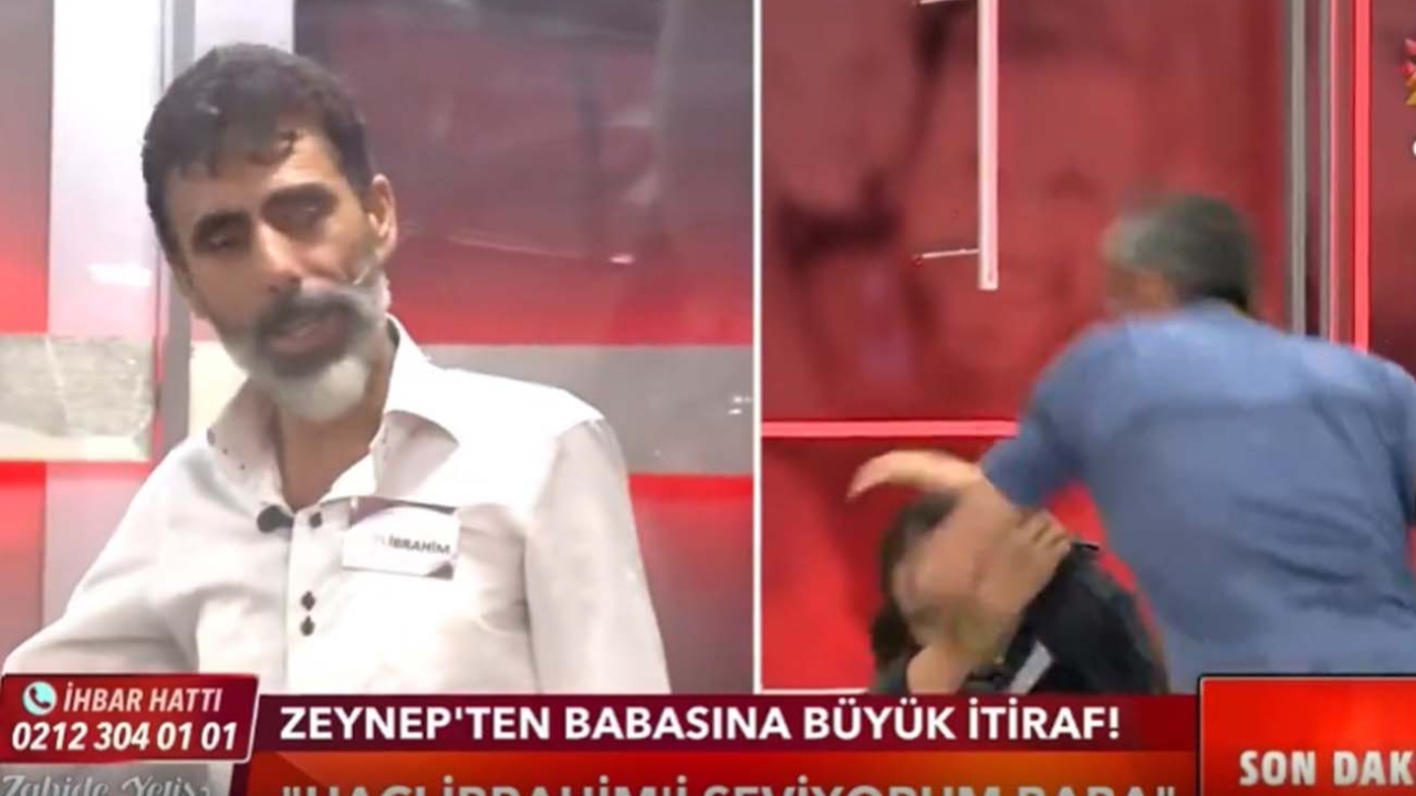 Canlı yayında dehşet anları! Baba, kızını herkesin içinde dövdü