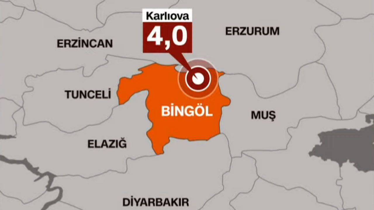 Bingöl'de 4 büyüklüğünde deprem meydana geldi