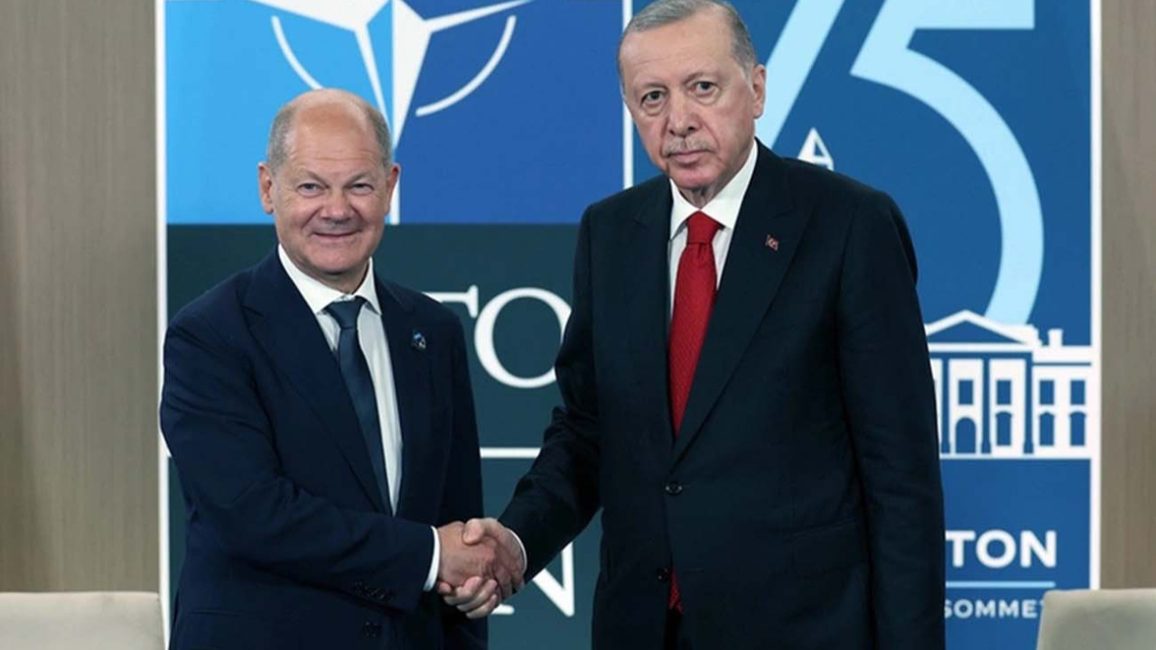 Cumhurbaşkanı Erdoğan, Olaf Scholz'u kabul etti