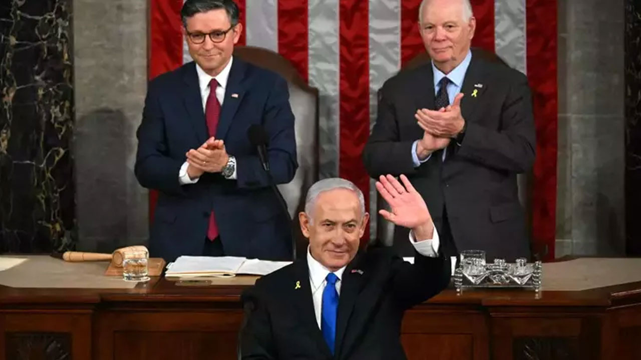Bu utanç dünyaya yeter! İsrail Başbakanı Netanyahu, ABD Kongresi'nde konuştu, ayakta alkışlandı