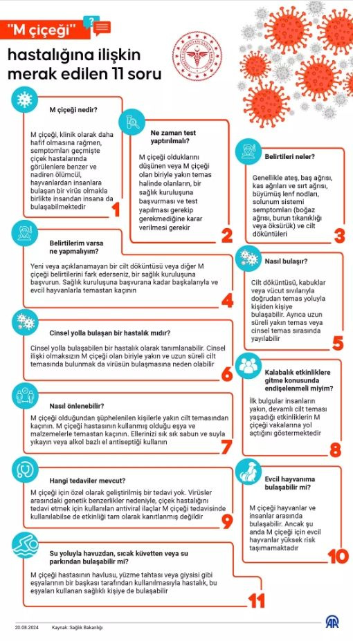 Bakanlık, maymun çiçeği ile ilgili merak edilen soruları cevapladı