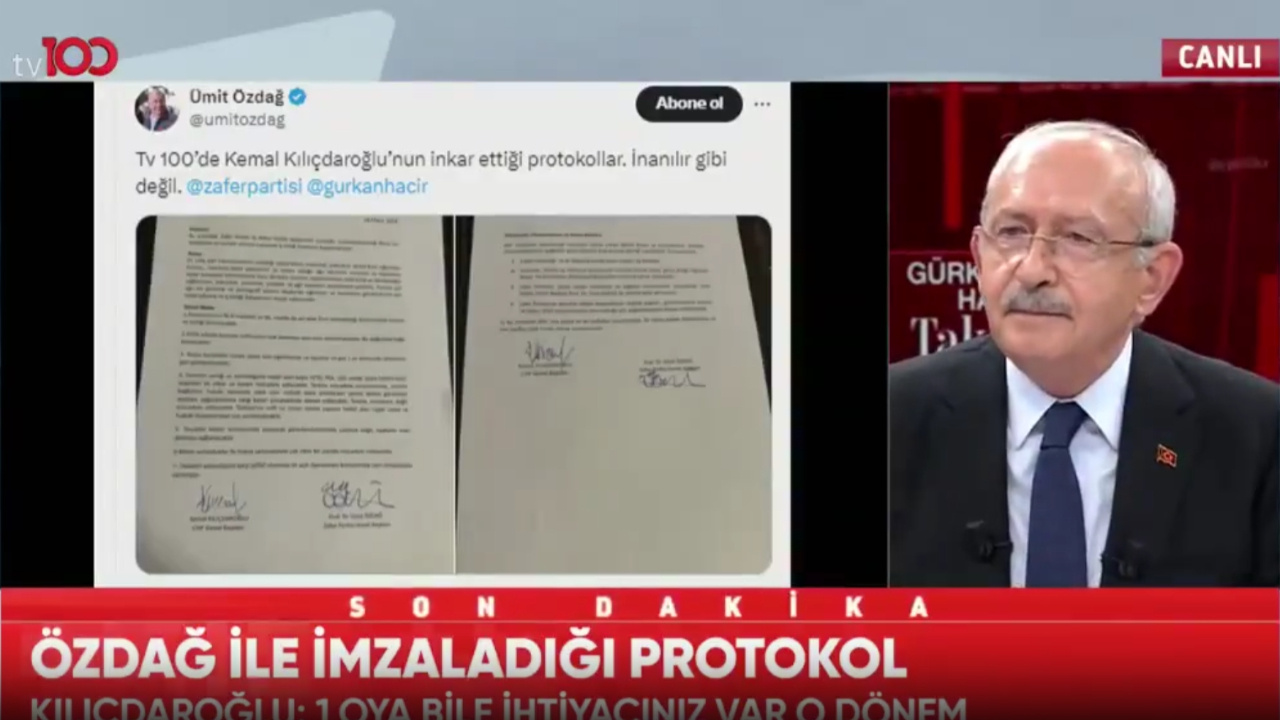 Canlı yayında 'protokol' polemiği! Ümit Özdağ imzalanan belgeyi paylaştı