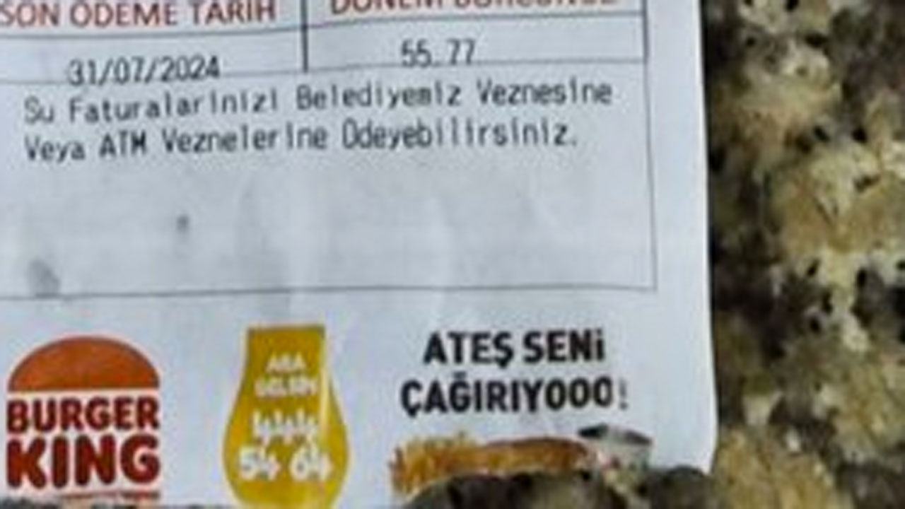 Su faturalarına Burger King reklamı alan Rize Belediyesi'nden açıklama