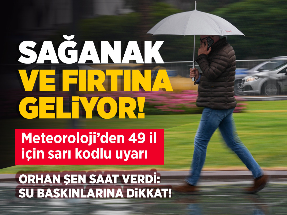 Meteoroloji, İstanbul dahil 49 kentte alarm verdi! Şiddetli sağanak ve fırtına geliyor