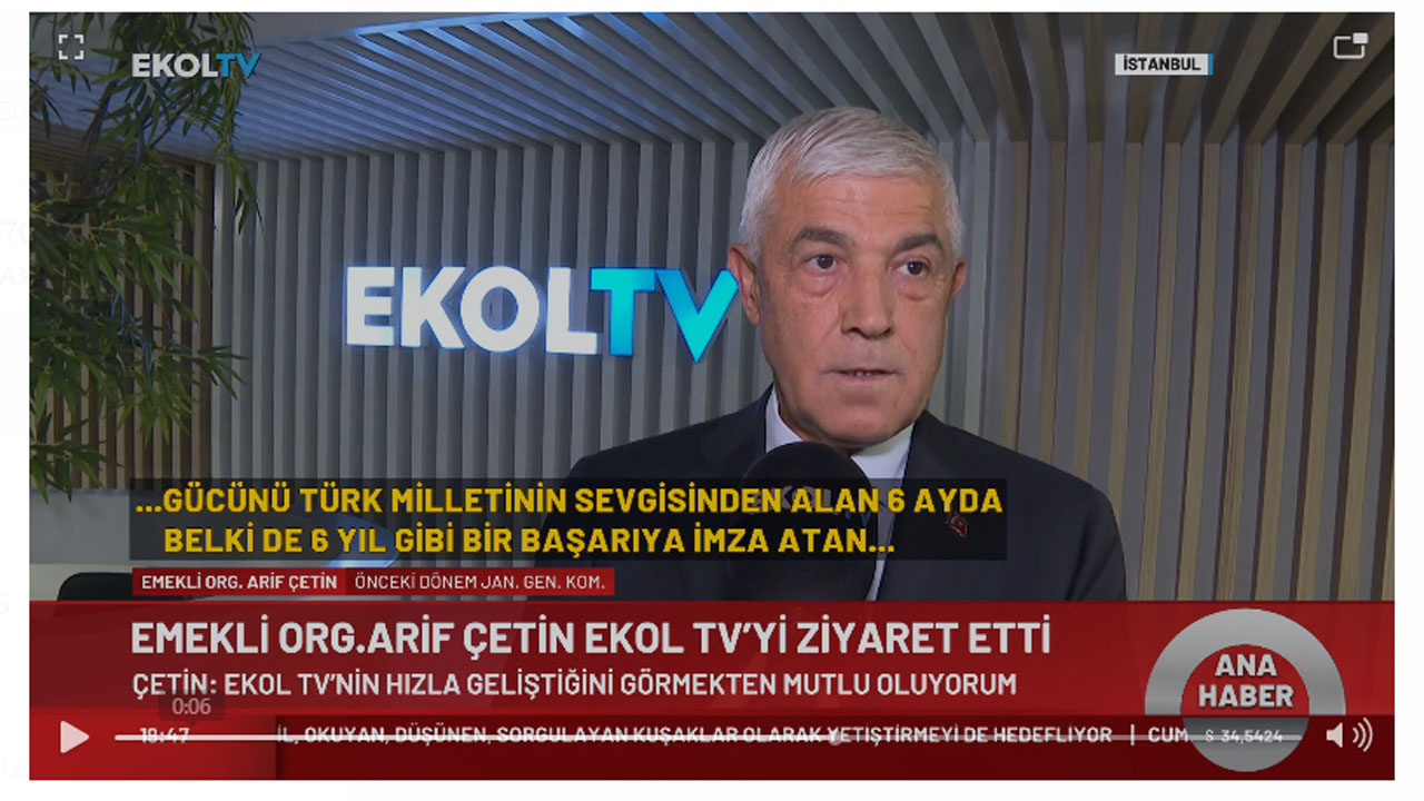 Emekli Orgeneral Arif Çetin Ekol TV'yi ziyaret etti