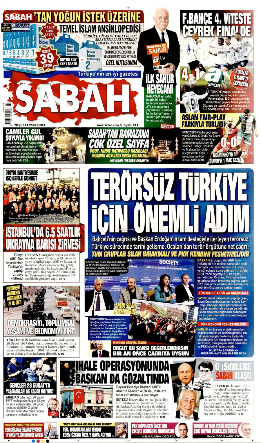 Abdullah Öcalan'ın PKK'ya silahı bırak çağrısını gazeteler nasıl gördü Sözcü'den olay manşet