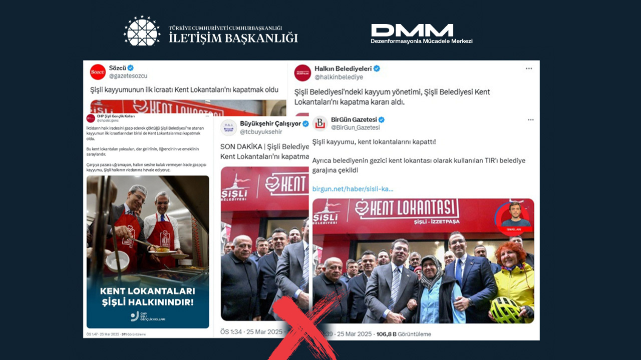 "Şişli Belediyesi'ndeki kayyum yönetimi, Kent Lokantaları'nı kapattı" iddiasına DMM'den yalanlama