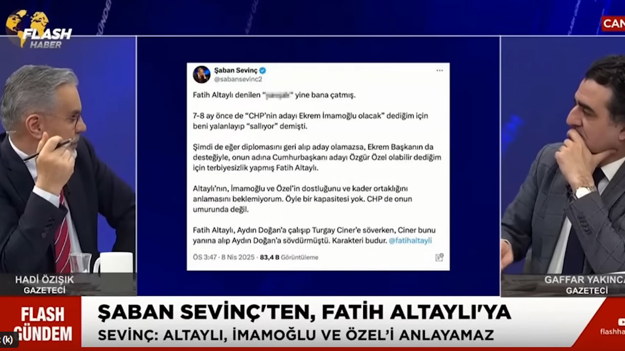 Şaban Sevinç fena küplere bindi! Fatih Altaylı'ya sert sözler