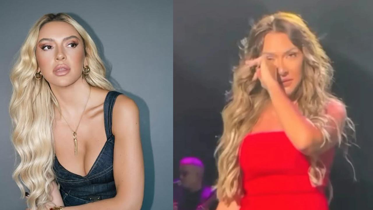 Hadise sahnede ağladı! Onları gördükten sonra gözyaşlarını tutamadı