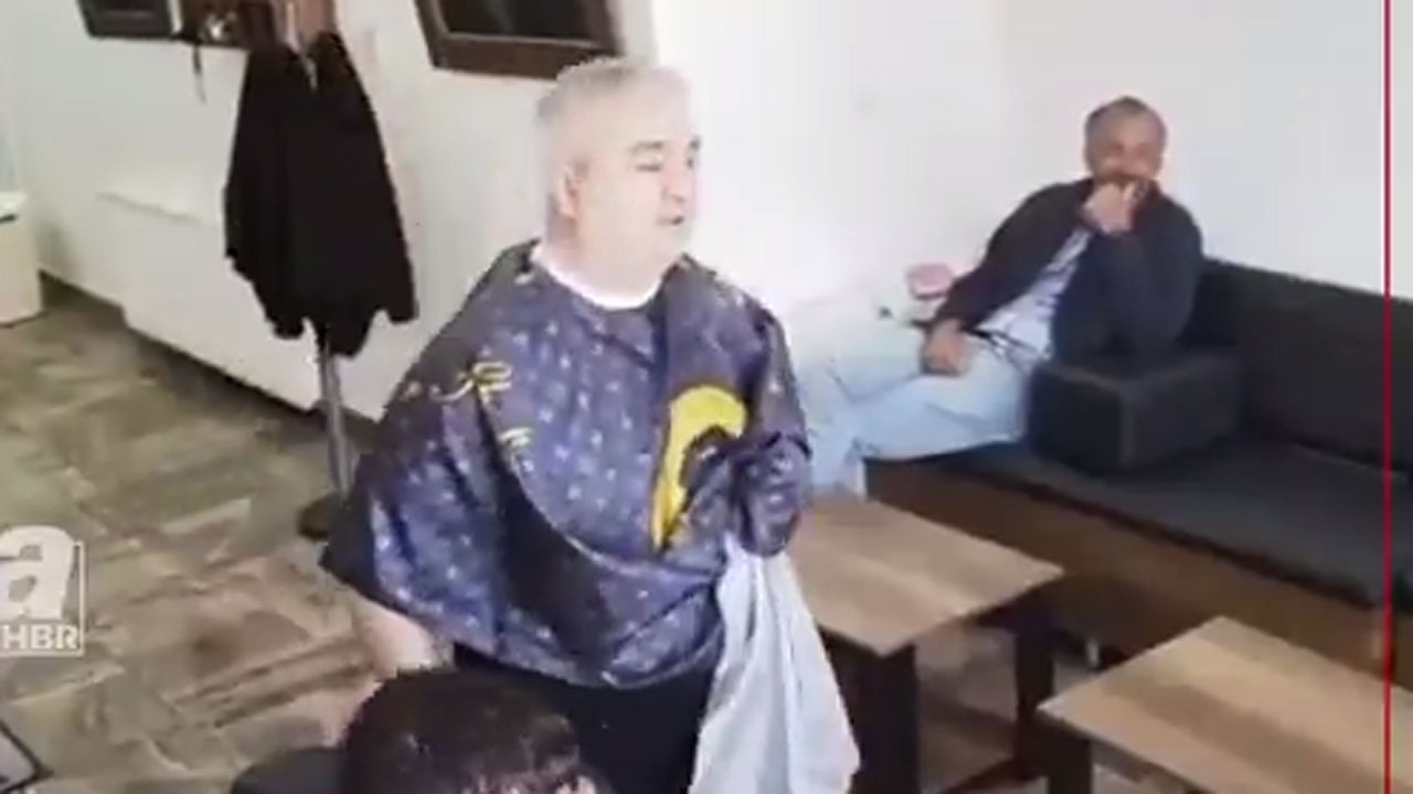 Depreme berber dükkanında yakalanan müşterinin sakinliği şaşırttı