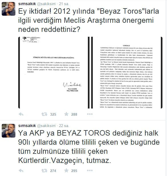 Sırrı Sakık'tan flaş 'beyaz Toros' tepkisi! - Resim: 0