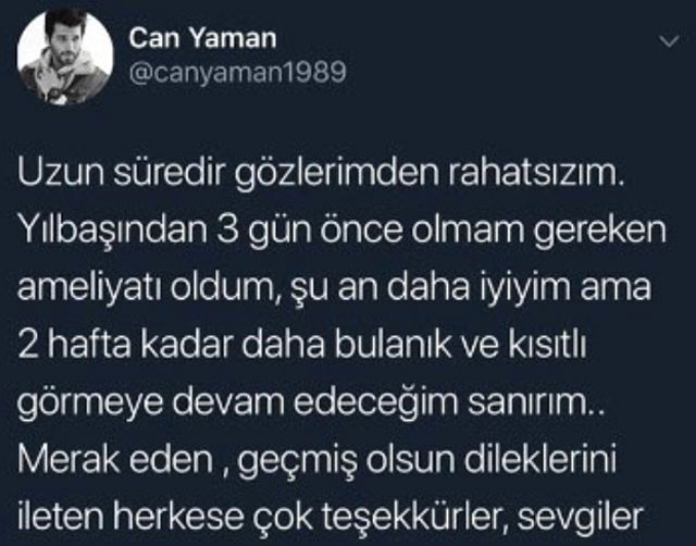 Can Yaman'ın durumu nasıl Erkenci Kuş'un yıldızı ameliyat oldu Can Yaman'ın durumu nasıl Erkenci Kuş'un yıldızı ameliyat oldu