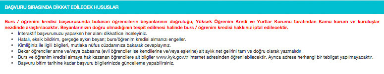 kyk burs başvuru yapma dikkat edilecekler